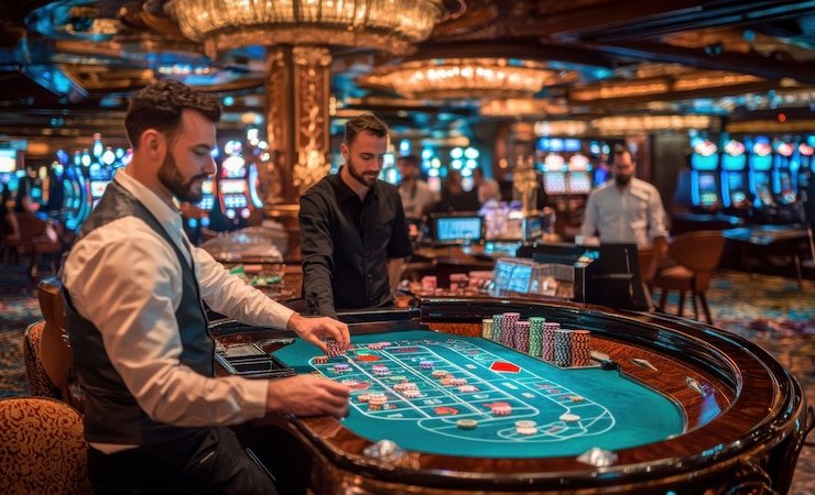 negeritoto live casino studio with professional dealer and multi-camera setup